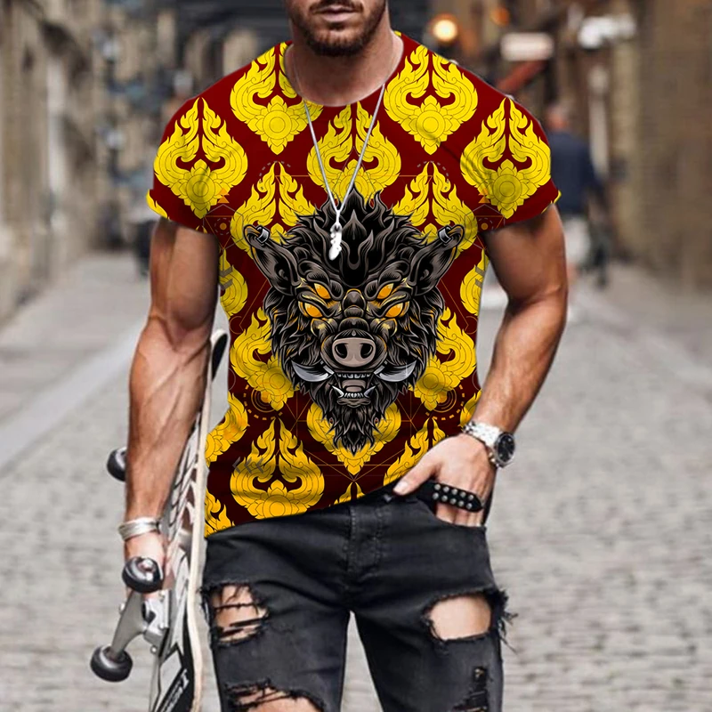 

2022 New Fashion Hip Hop Streetwear Harajuku Mechanical animal series 3d Printing Unisex 3d T-shirt Men clothing Streetwear Tops