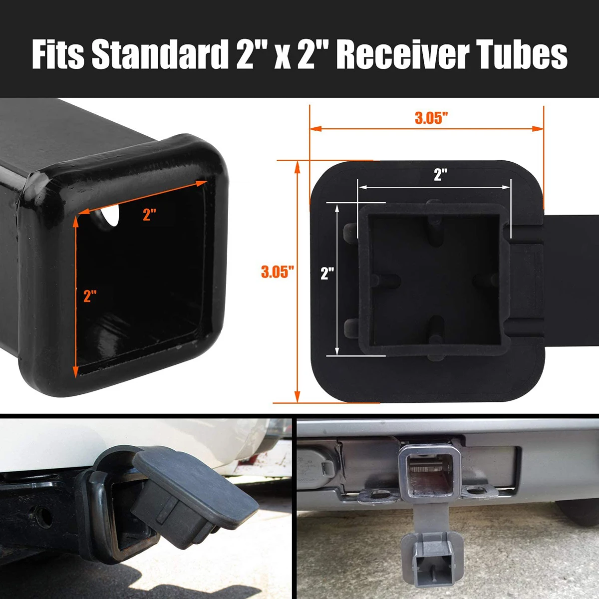 Tow Bar Ball Cover Car Tow Hook Cover 2 Inch Auto Trailer Hitch Cover Plug Caps For Toyota RAV4 Tundra Tacoma Highlander FJ Land Cruiser 4Runner Tacoma Tundra