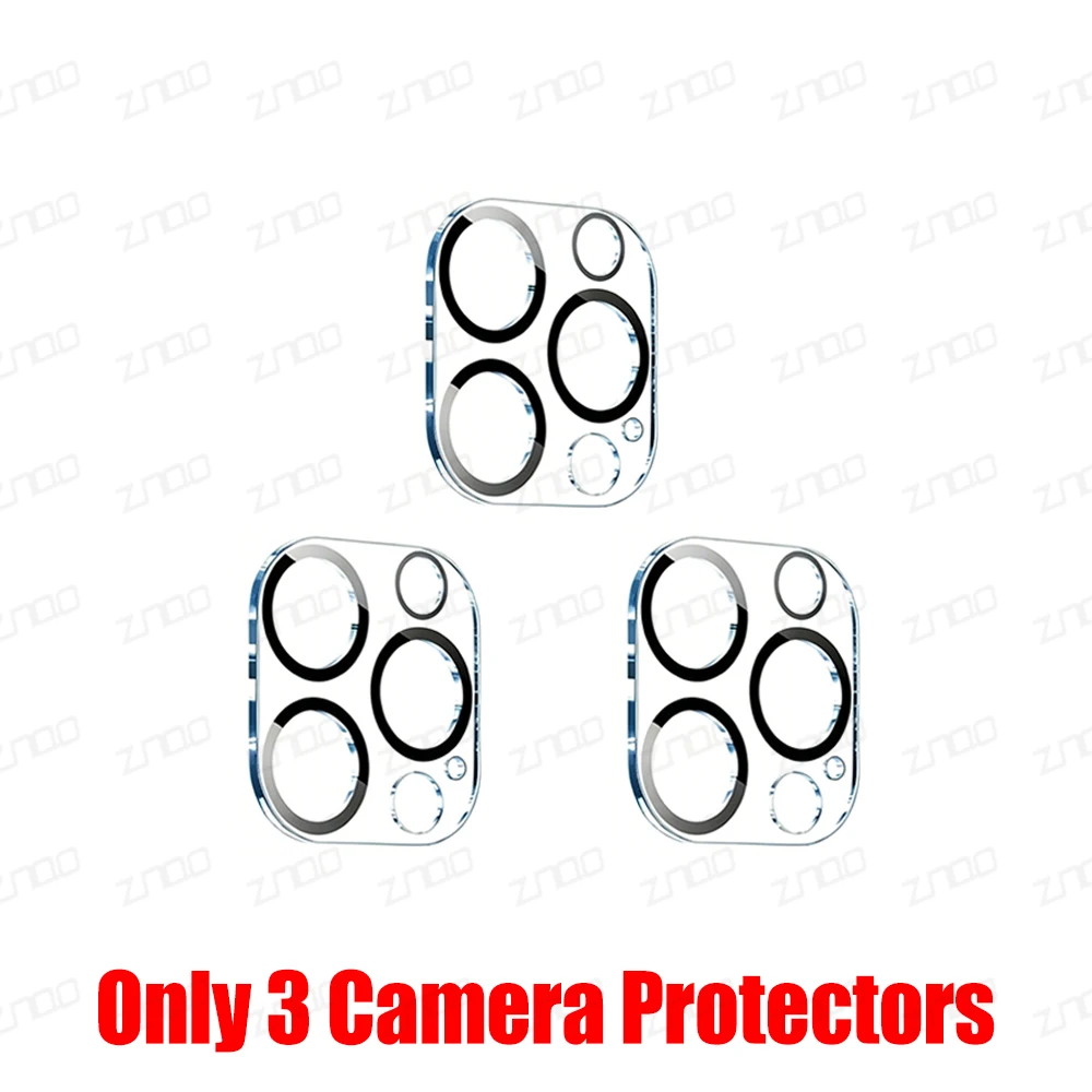 Premium 6-in-1 Tempered Glass Screen & Camera Lens Protector with Full Cover Edge