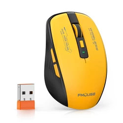 Enhanced Wireless Bluetooth Dual Mode Mouse - Silent & Portable with 1600 DPI (Yellow)