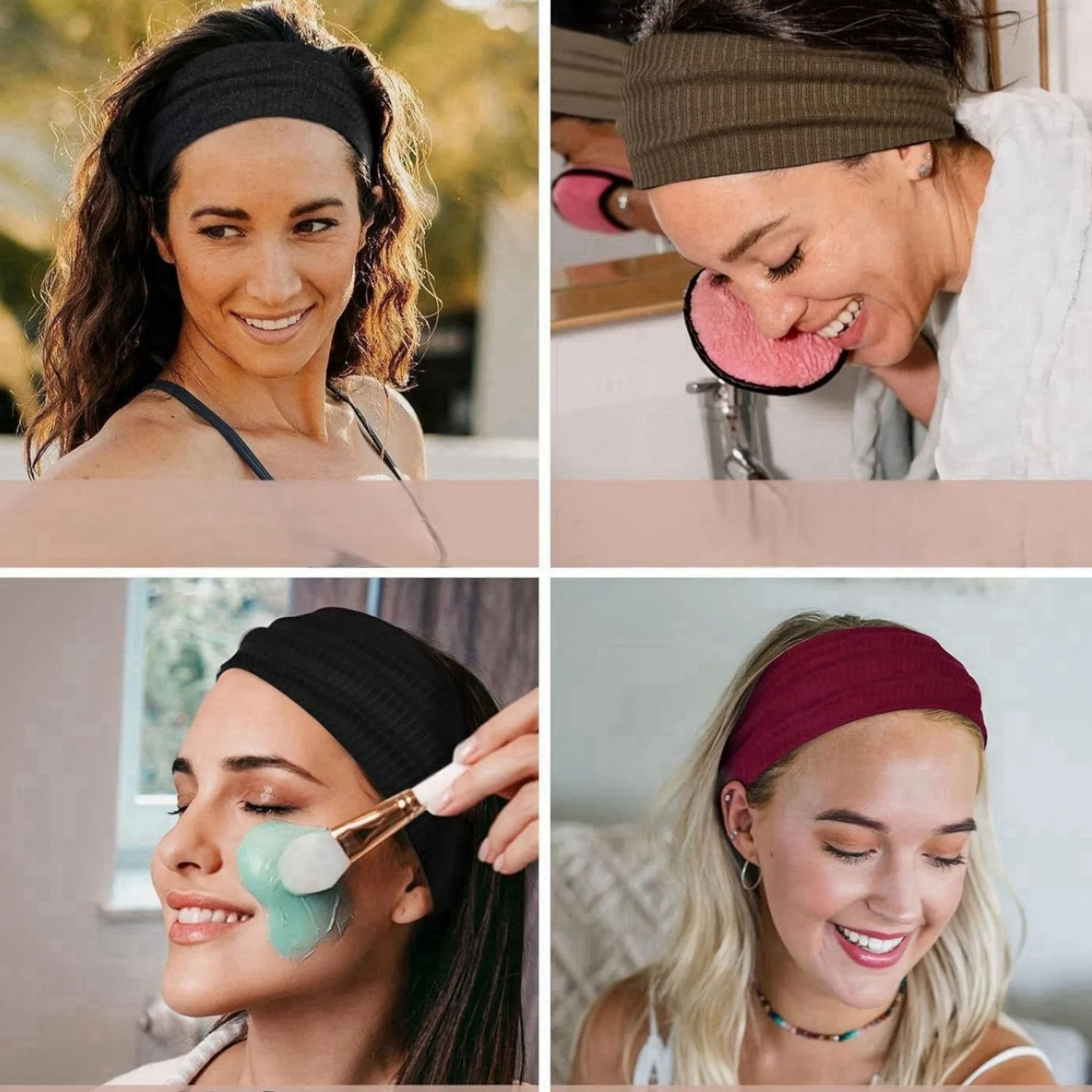1PC Women's Wide Anti-Slip Bohemian Headbands - Elastic, Thick, Soft, Fashionable Hair Accessories for Workouts & Yoga