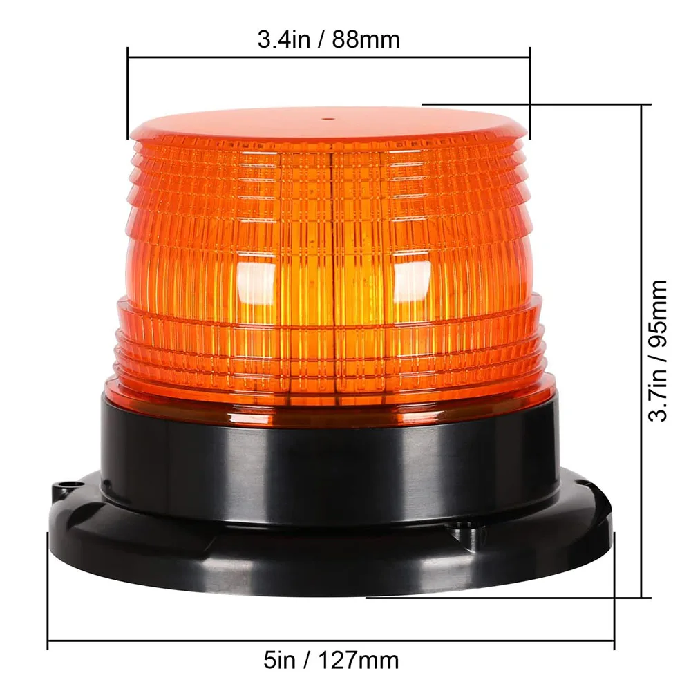 LED Strobe Light Circular Car Flashing Signal Magnetic Ceiling Police Emergency Lights Portable Warning Lighting 12-24V