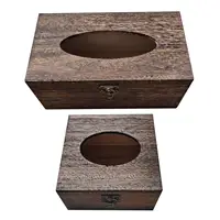 Wooden Tissue Box Facial Hand Towel Storage Tray Napkin Holder Tissue Box Holder for Vanity Bedroom Night Stand Living Room 1