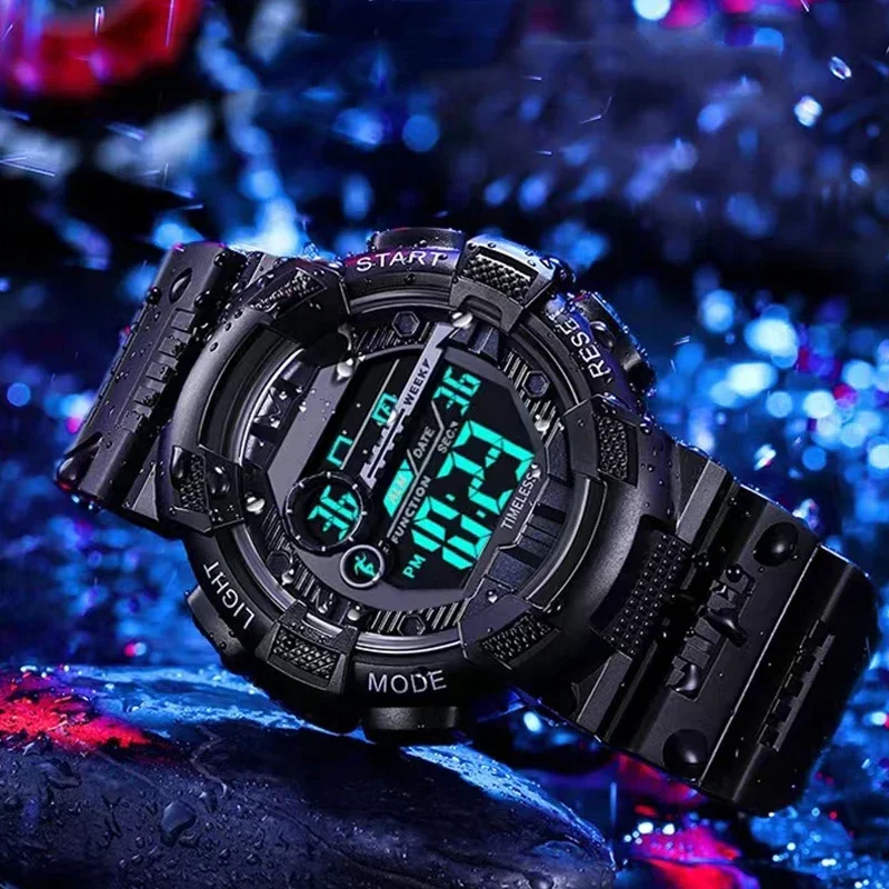 New Fashion Children Camouflage Watch Sport Kids Rubber Strap LED Digital Watch for Kid Student Girl Boy Wristwatch Clock 2