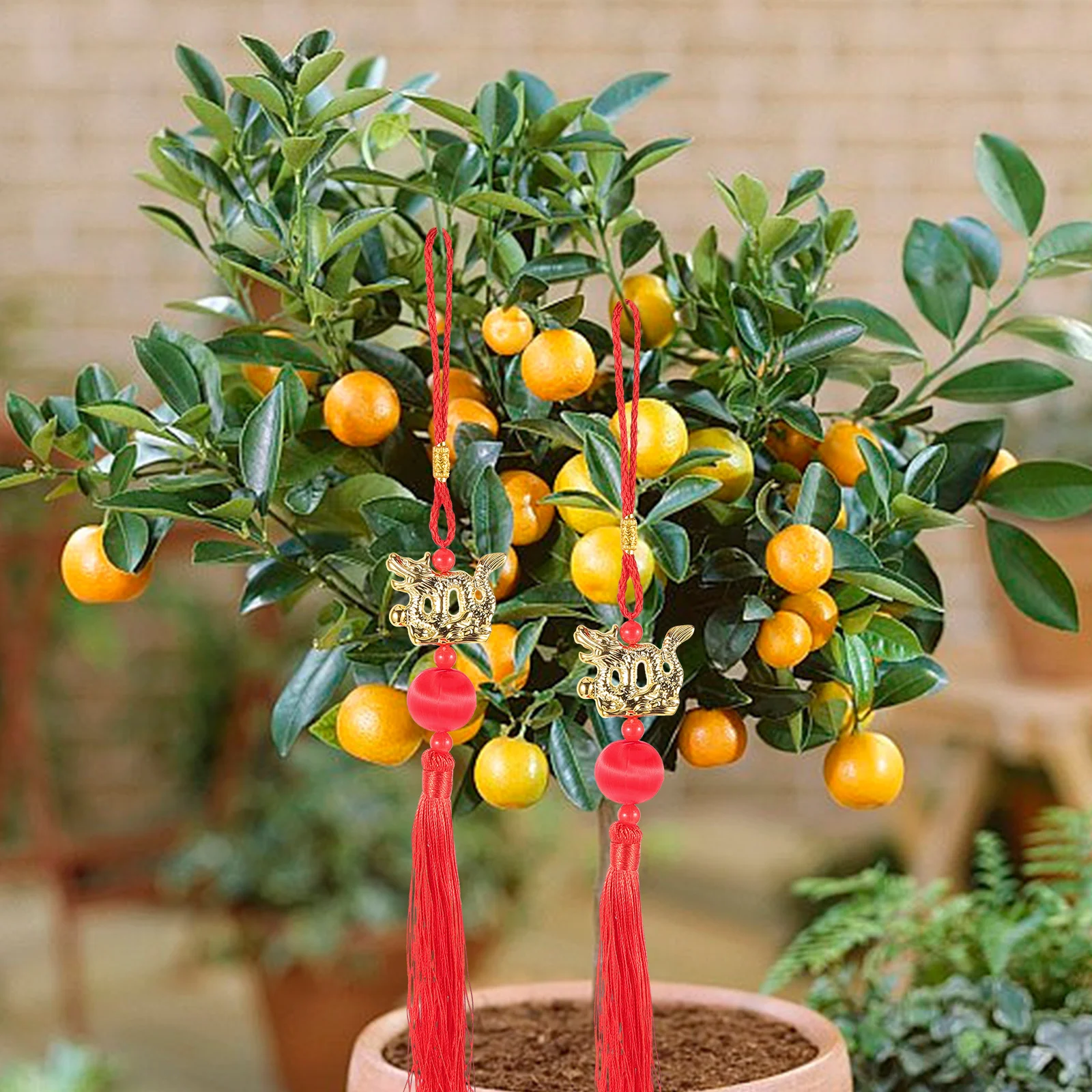 

Chinese Style Tassel Dragon Pendant Pendant For Car Hanging Pendant Bonsai New Year Decorations (Mixed Style)