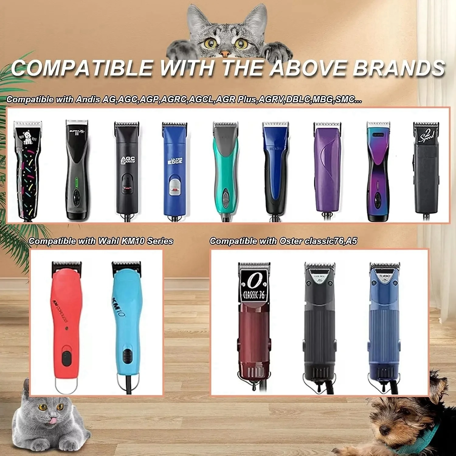 Professional Pet Clipper Replacement A5 Blade Compatible With Andis/Oster A5/Wahl KM Series Dog Cat Clippers