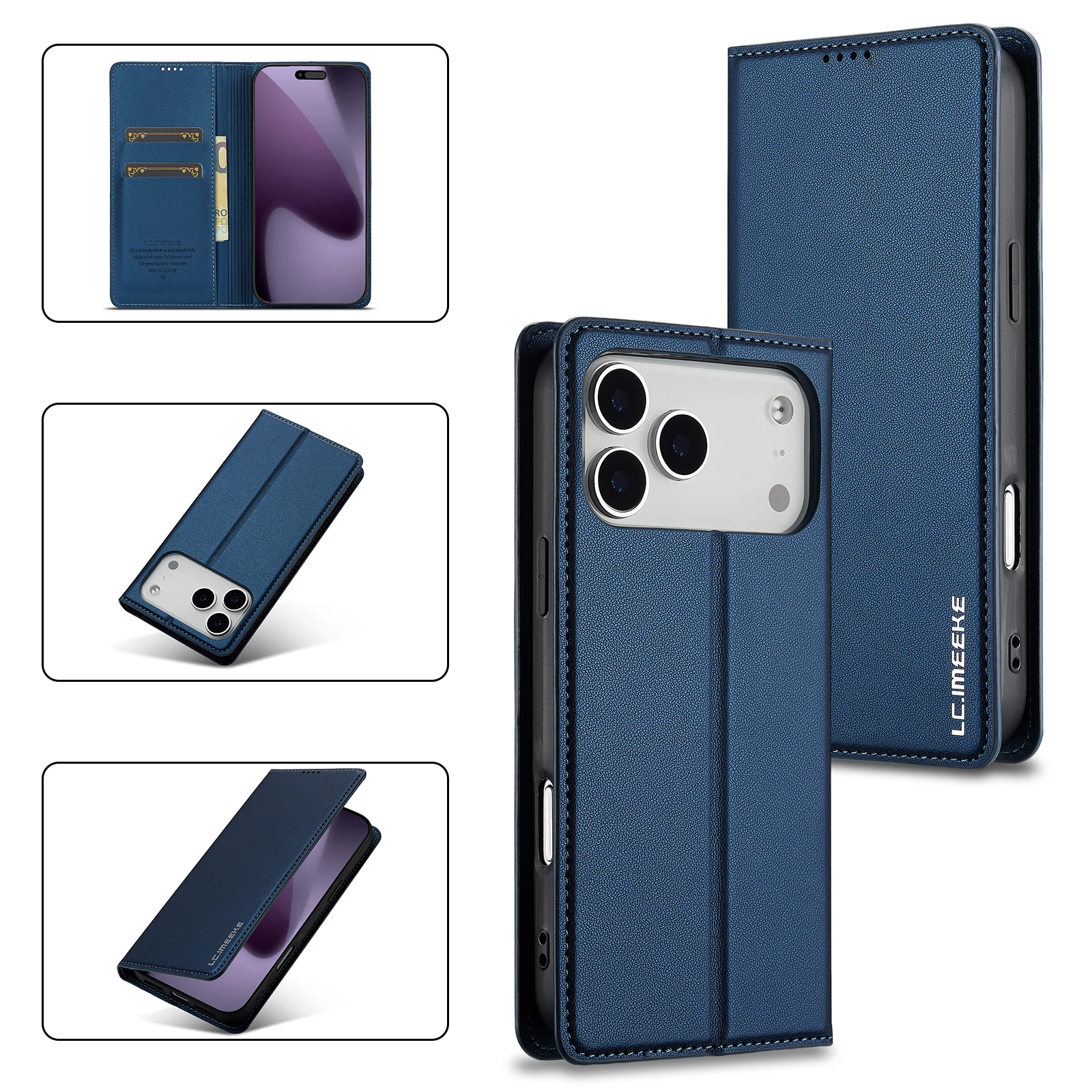 Premium Detachable Magnetic Leather Flip Card Holder & Case - Business Durable Edition