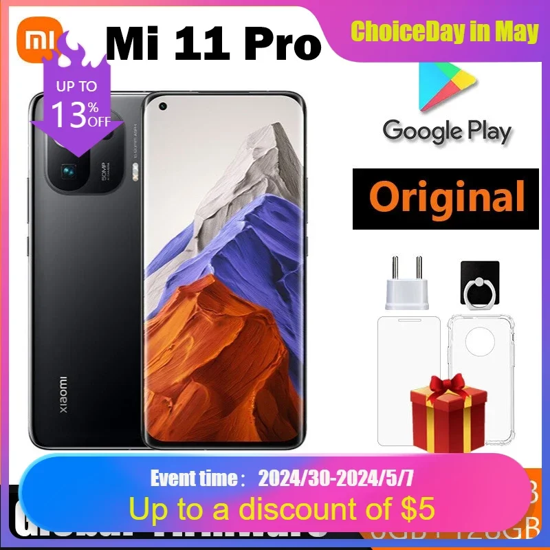 

Xiaomi 11 Pro Cellphone Snapdragon 888 Smartphone Octa-core Android 5G Phone 67W QC Fast Charge 50MP Camera