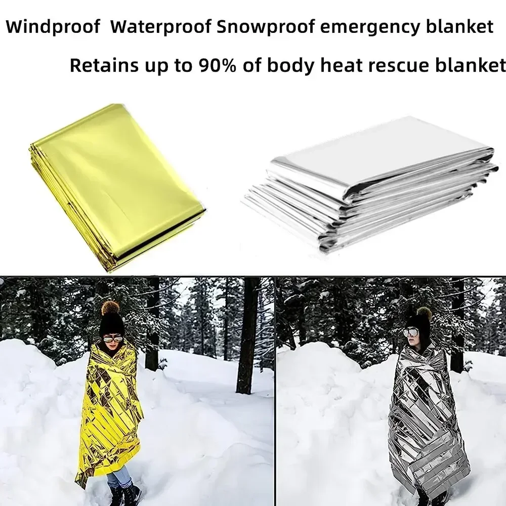 Emergency Thermal Poncho Blanket Lightweight Water Resistant