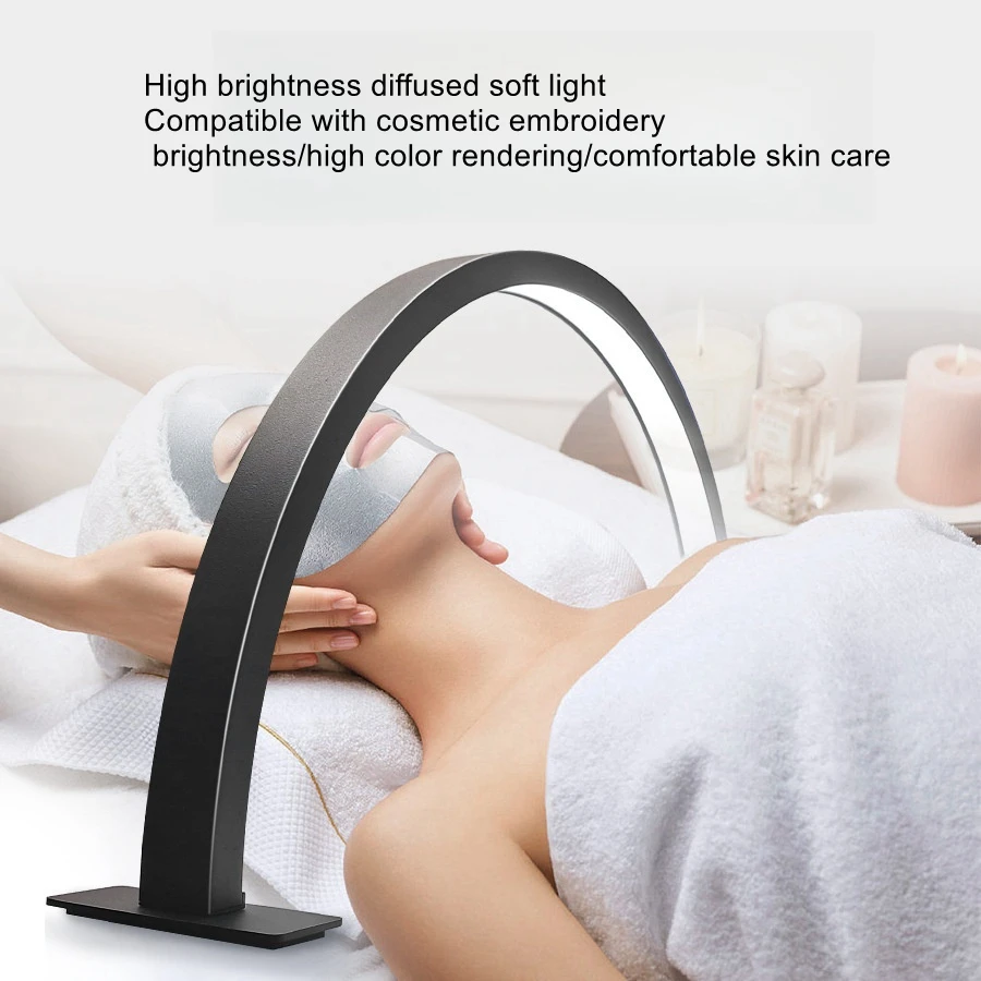 Half moon beauty lamp embroidery nail tattoo eyebrow eyelash lamp bedside floor LED eye protection U-shaped fill light curved foot usb night light touch stepless dimming eye protection universal hose bedside reading lamp study work light