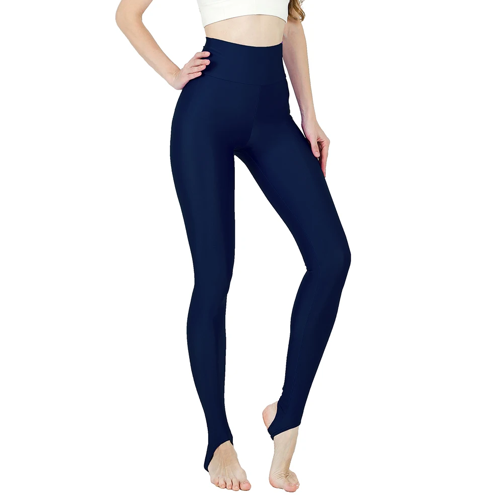 AOYLISEY Women Black High Waisted Leisure Leggings With Stirrup Skinny Plus  Size Spandex Elastic Fitness Spring Workout Pants