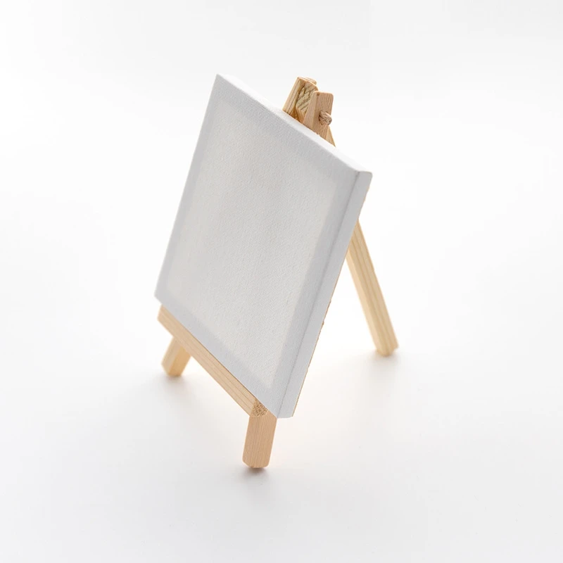 23 Pcs Mini Wood Easel and Painting Canvas Set Acrylic Drawing