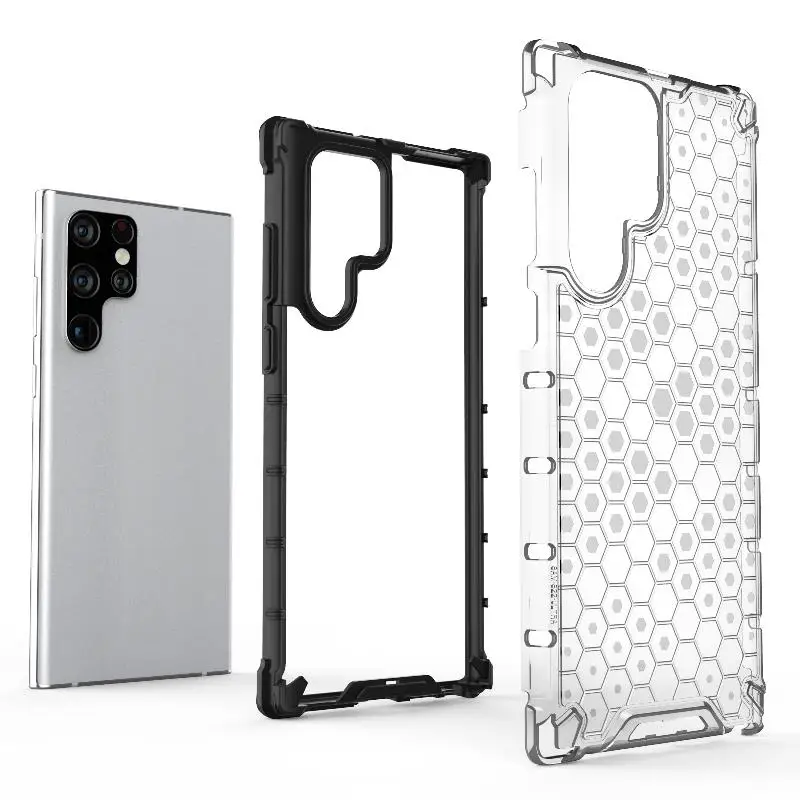 2-in-1 Full Protection Shockproof Translucent Phone Case with Hard Armor Cover