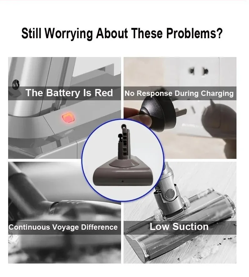 Per Dyson V10 Sv12 Batteria Ricaricabile 25.2V 6000Mah Cyclone Aspirapolvere Batteria