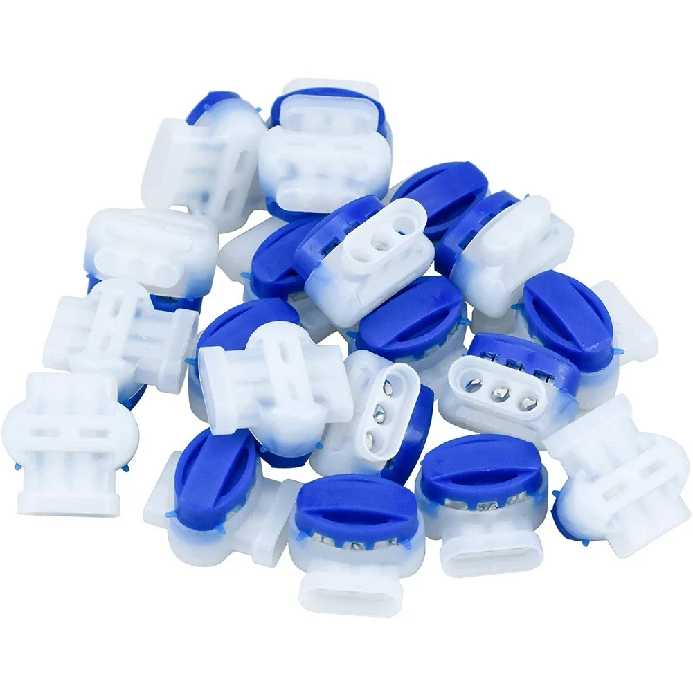 100Pcs 3 Holes Cable Connector Waterproof Connection Clamps Without Stripping for Gardena/Husqvarna/Worx/Robomow Lawnmower