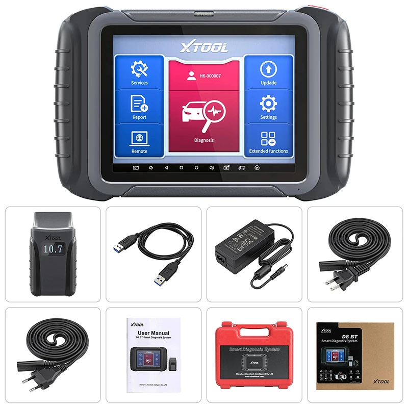 

2023 XTOOL D8 BT OE-Level All Systems Diagnostic Scanner ECU Coding 30+ Service Functions Bi-Directional Control Support Can FD