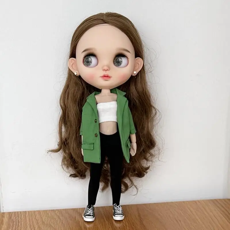 2023 Primavera New Blythe Clothes Giacca Casual E Pantaloni Da Yoga Leggings Senza Cuciture Per Blyth Barbie Ob24 Ob27 Azone Doll Outfit Suit