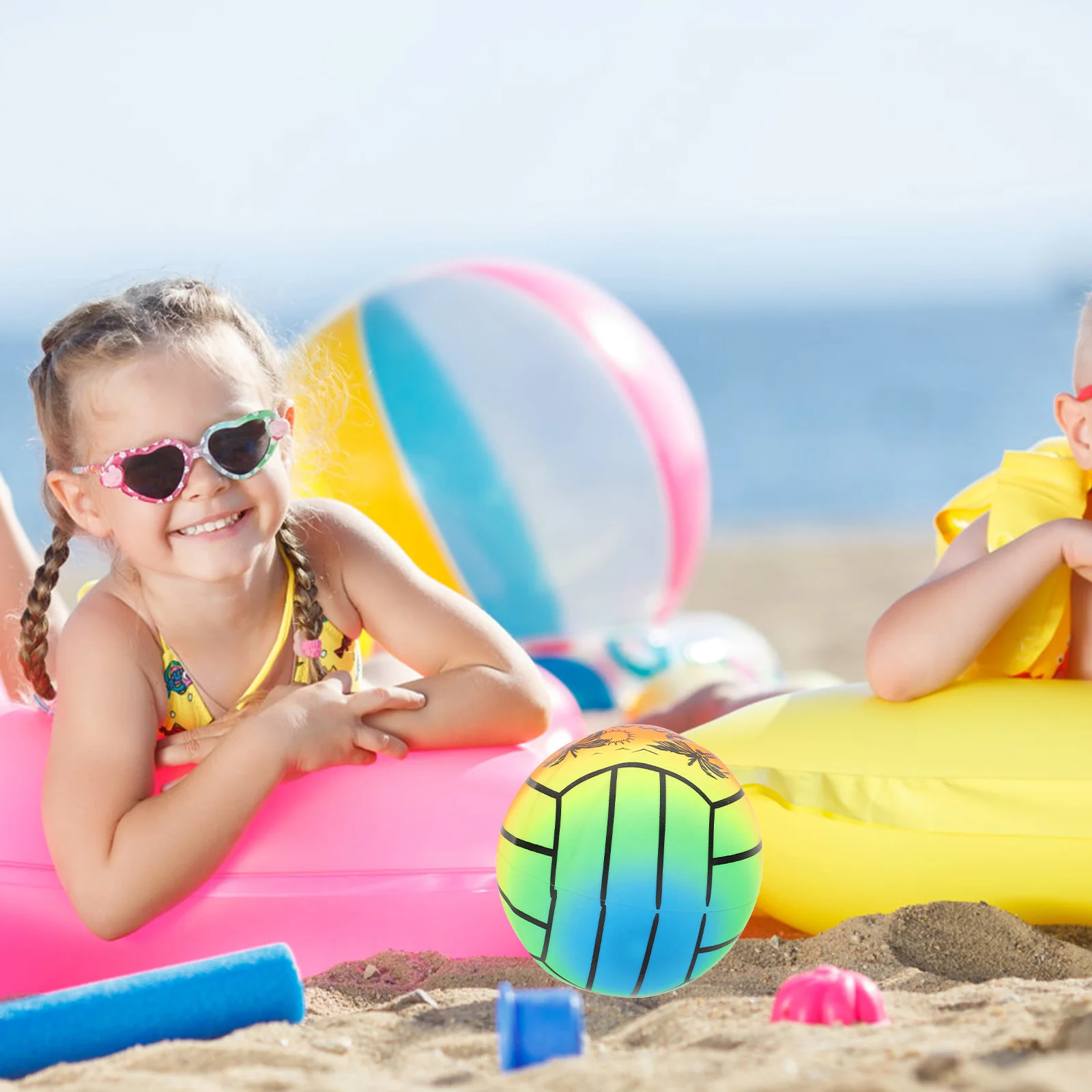 Thickened Rainbow Pvc Volleyball Children's Inflatable Indoor and Outdoor Sports Equipment Large Beach Balls
