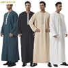 Thobes for Man Muslim Dress Islam Clothing Saudi Arabic Robe Jubba Thobe Eid Djellaba Long Sleeve Embroidery Daffah Dishdasha