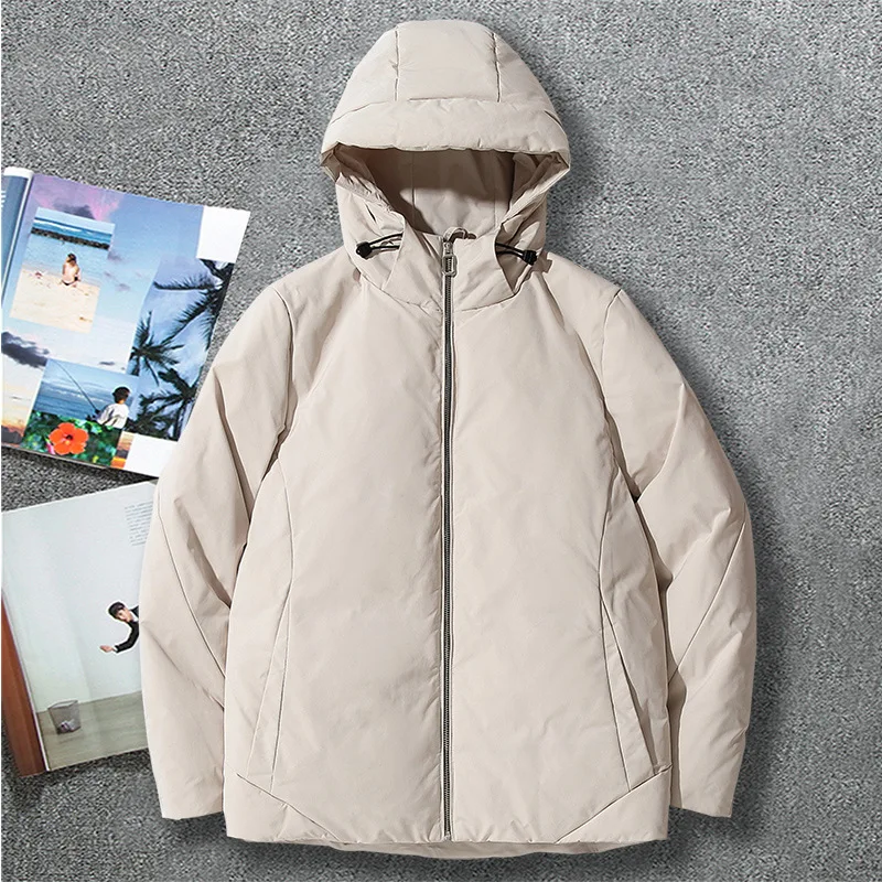 MRMT 2024 Brand New Leisure Solid Color Winter Spot Warm Ordinary Youth Zipper Cotton Gray Down Jacket  Jackets For Male