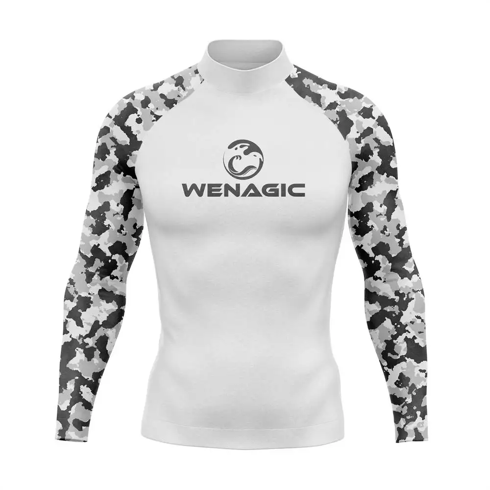 WENAGIC 2022 Uv Sun Protection Shirt Long Sleeve Swimming Shirts And Surfing T Shirt Surf Long Shirts For Men Beach Swimwear