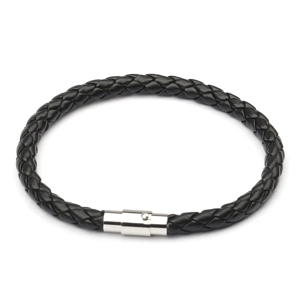 Bracelet Jewelry New Trendy Men Black Leather Bracelet Friendship Bracelets & Bangles Pulseras Hombre Punk Men Jewelry Christmas Gift SL019