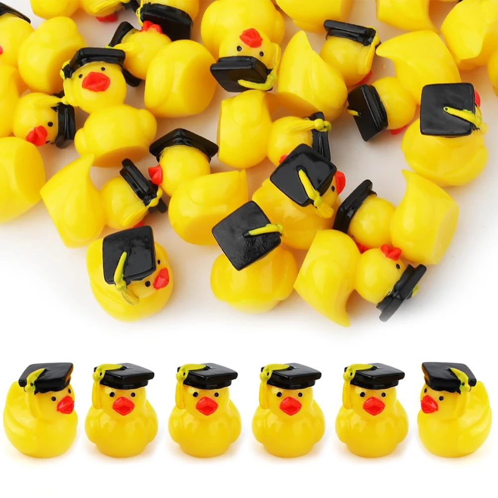 

Миниатюрные утки из смолы с черной шляпой для выпускного, 3/6 шт.