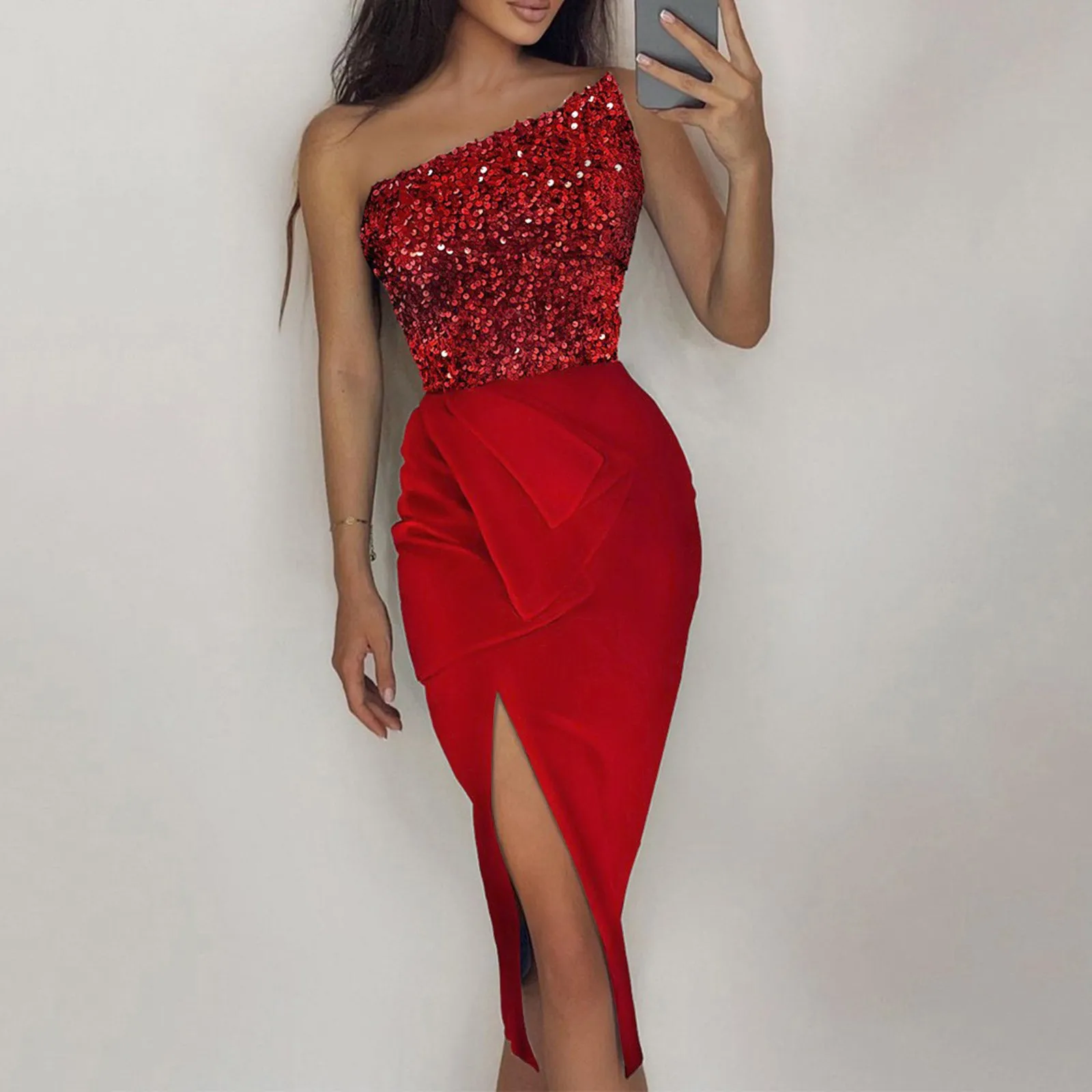 2023PromLongFormalDressesNewDesignWomenOneShoulderStrapless