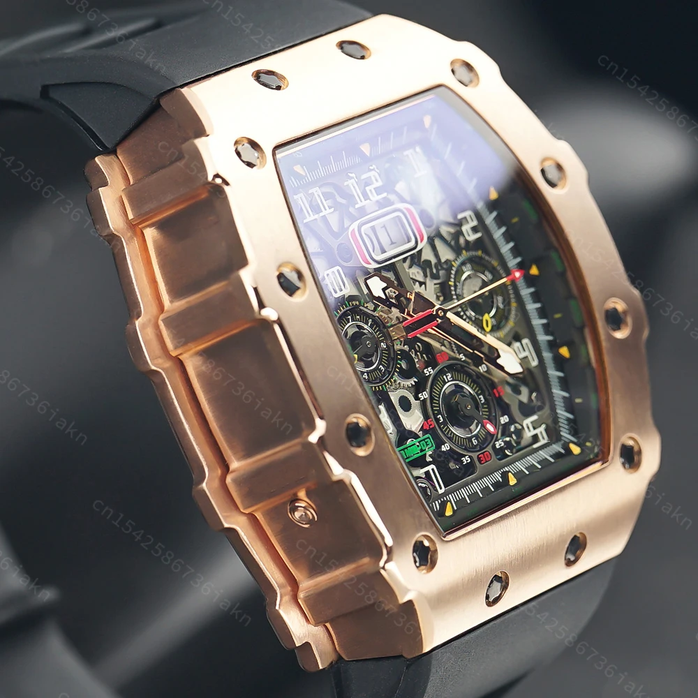2022 Fashion New Men's Automatic Watch Stainless Steel Material Rubber Strap Sapphire Glass Mirror Casual Sports Waterproof