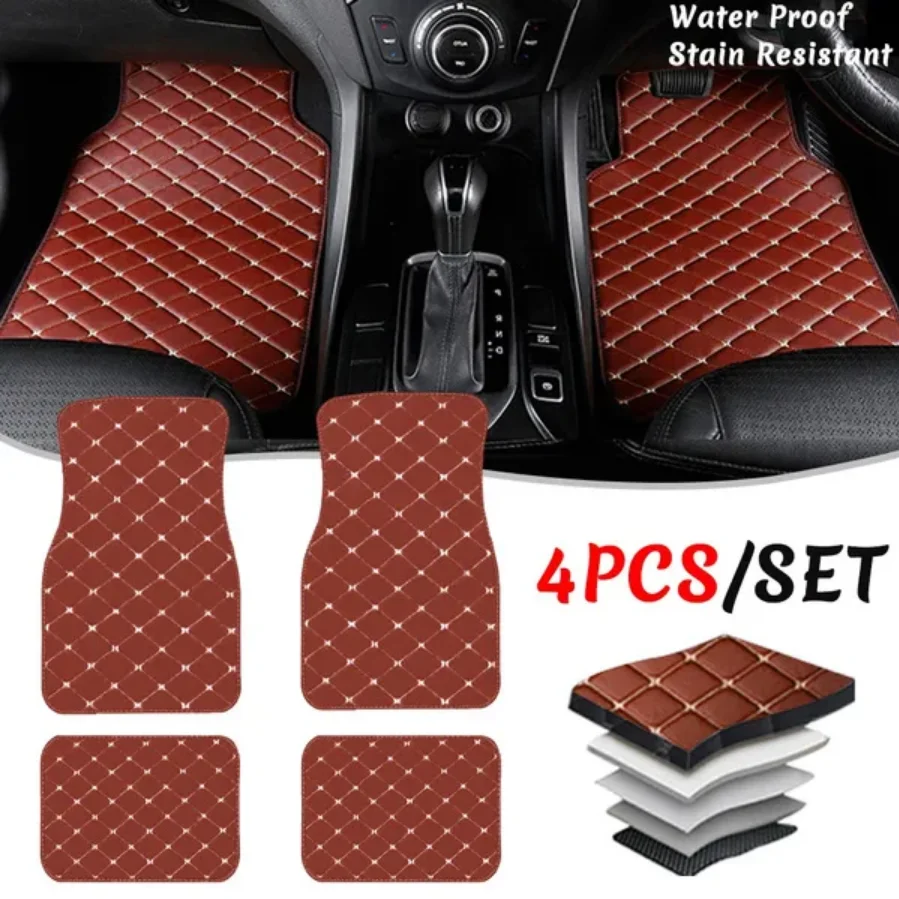 4PCS Car Floor Mats Universal For All Car Models Waterproof Auto Foot Pads  Car-Styling Leather Carpet Mats Interior Accessories - AliExpress