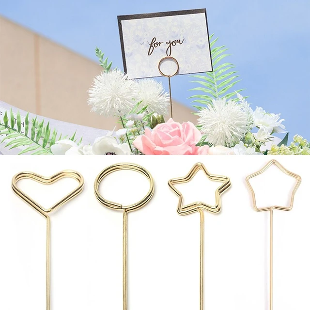 Heart Flower Card Holder Stick Metal Wrapping Supplies Bouquet - AliExpress