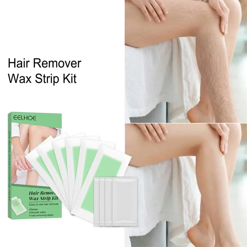 Depilatory Wax Strips Summer Double Sided Cold Wax Paper Professional Hair Removal Wax Strips Bikini Leg Body Face Epilator Beauty Tools 10/20/40p hair removal wax,hair removal wax paper