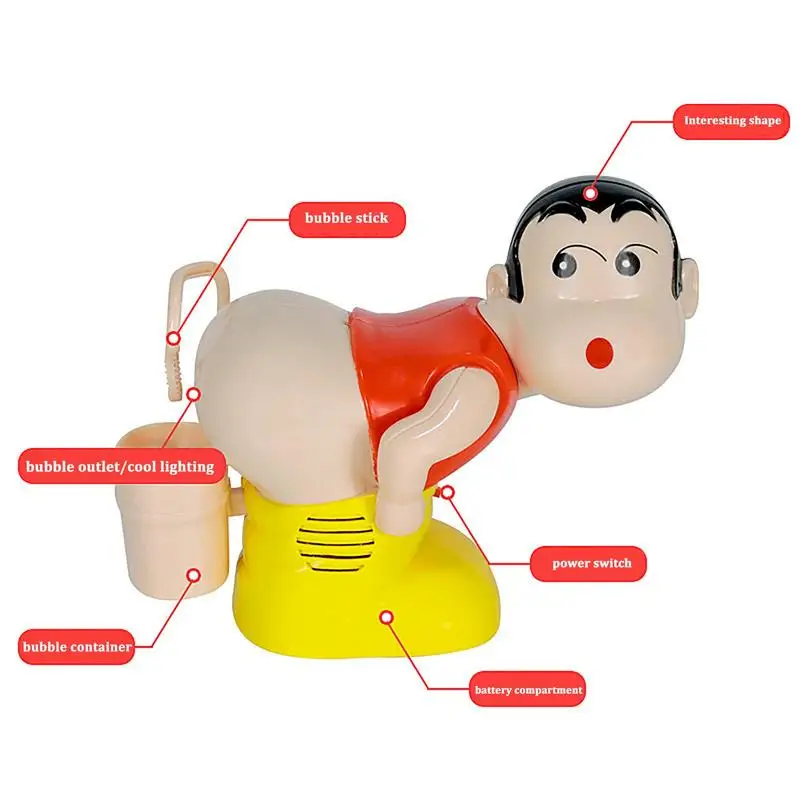 Kids Soap Bubble Blower Electric Fart Blowing Bubble Machine Music Light Toys Fully-Automatic Water Blowing Toys For Children 2