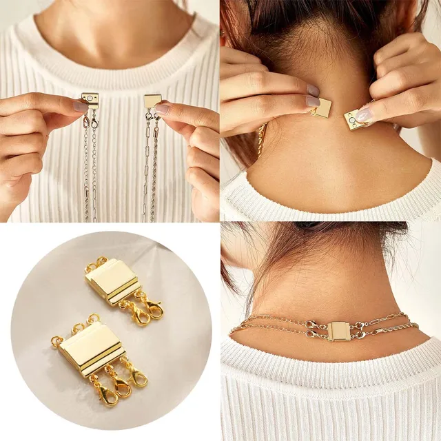 4 Chiusure Magnetiche Per Collane - Connettori Multifilo Per Creare Gioielli Fai Da Te, Placcate E Anti-Groviglio - Foto 12