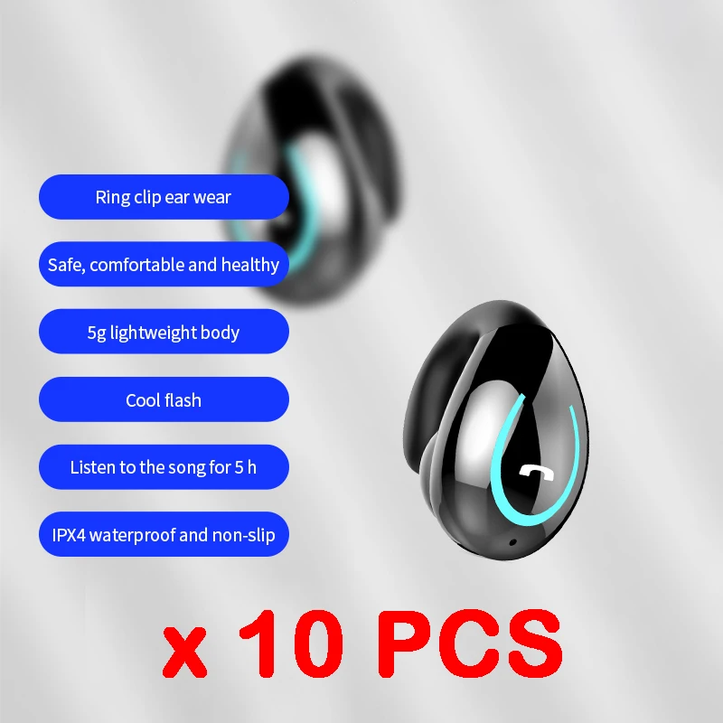 10PCS Bone Conduction Wireless Headphone Mini In ear invisible TWS
