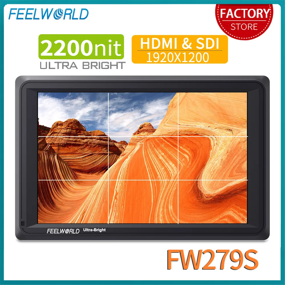 FEELWORLD FW279S 7 Inch 2200nit 3G-SDI 4K HDMI DSLR Camera Field