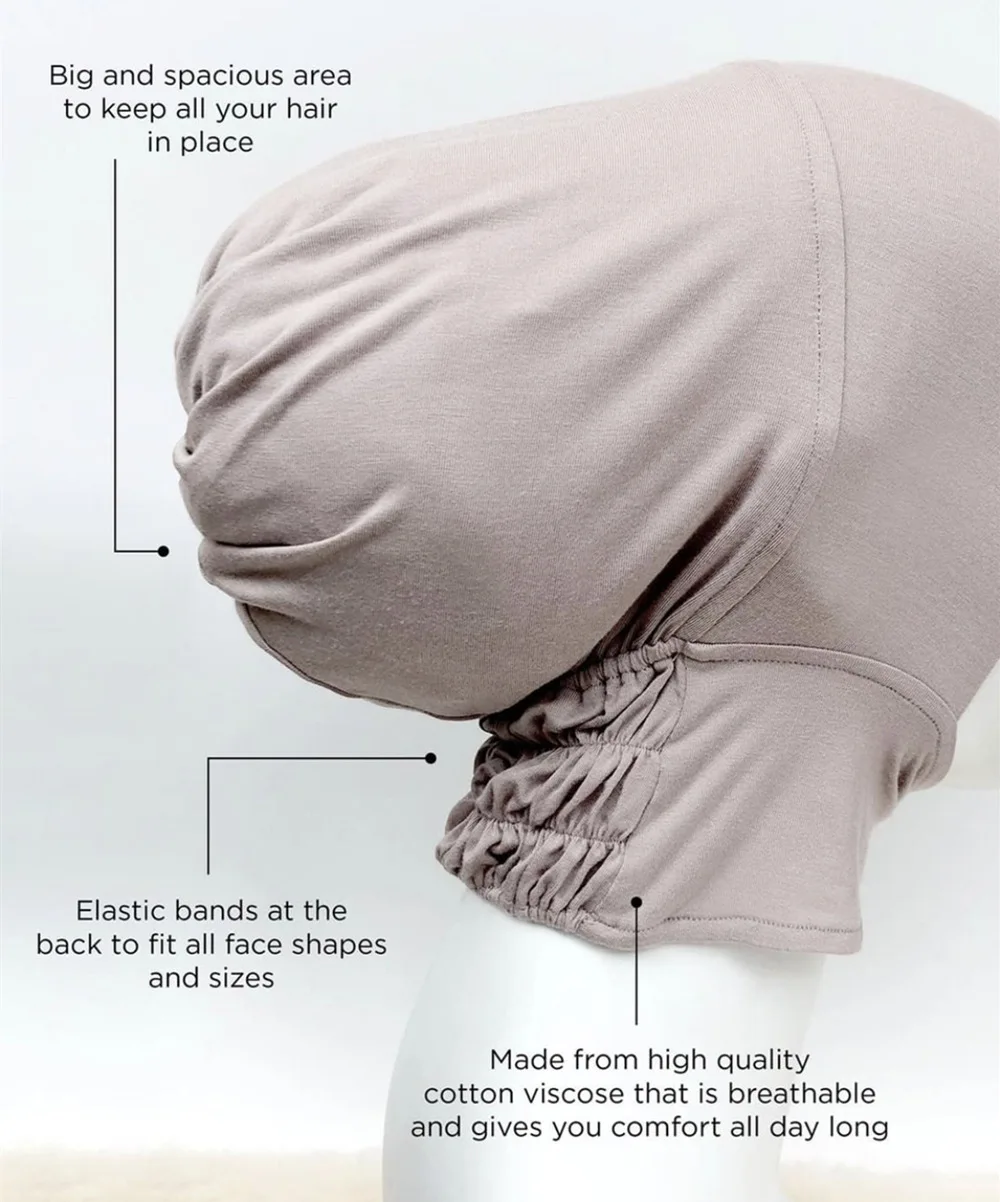 Solid Color Women's Islamic Under Scarf Muslim Hijab Caps Bone Bonnet Bandanas Cap Under Caps Soft Inner Cap Full Cover Turban