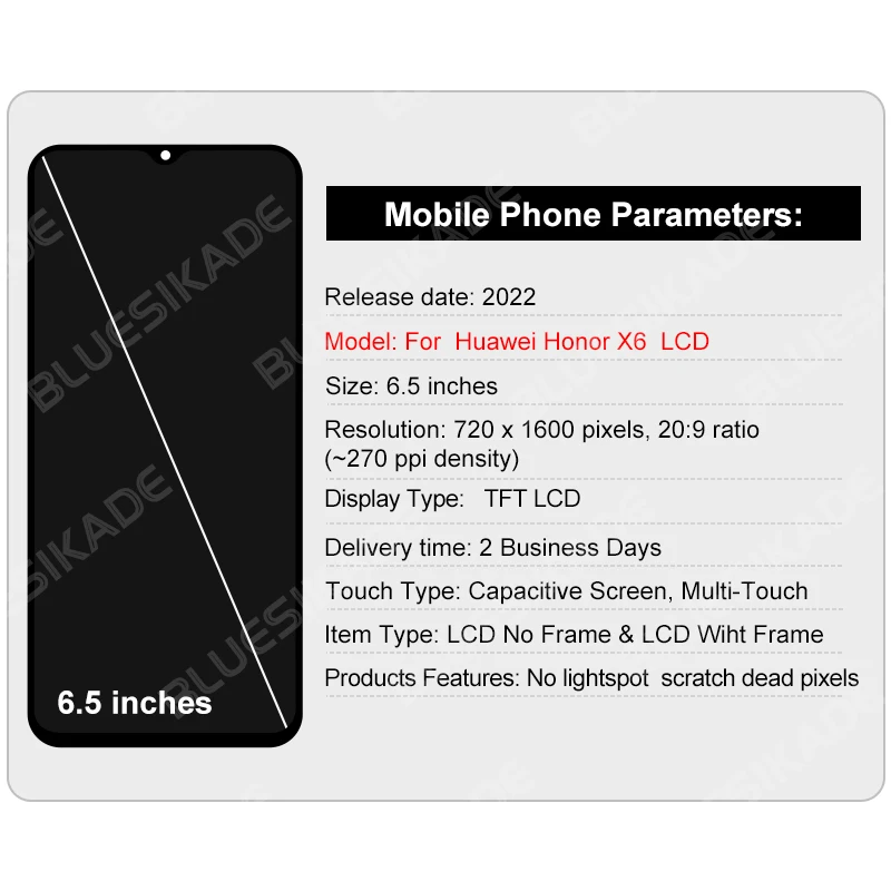 شاشة عرض رقمية ، قطع غيار ، لمس ، مناسب لهواوي هون...