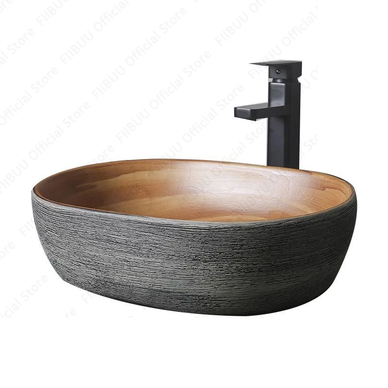 Ceramic Table Sink Porcelain Washbasin Above Counter Vanity Bowl Art Basin Countertop Vessel Sink For Bathroom Balcony Lavatory 6