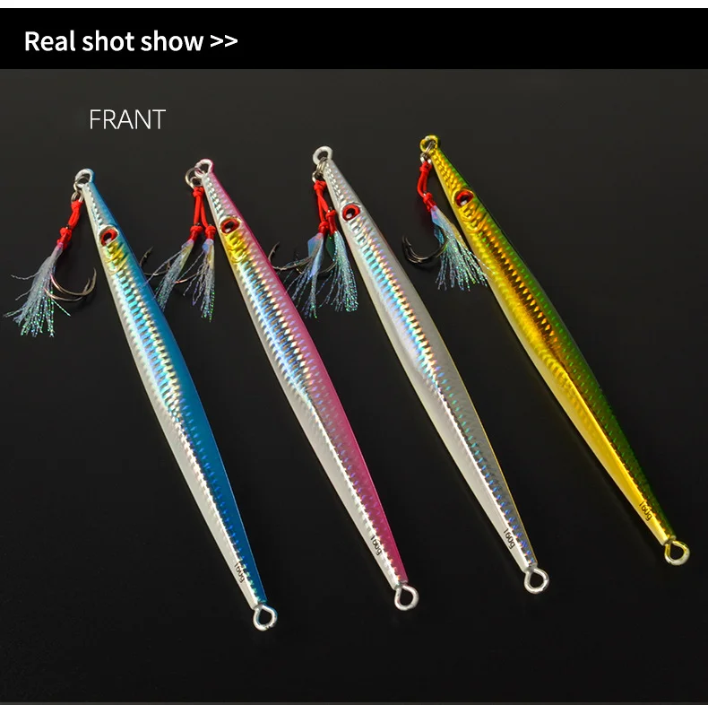 Meer Angeln Jigging Köder 60g-400g Schnell Sinkende Eisen Platte Langsam Schütteln Leuchtende Eisen Platte Metall jigs Künstliche Köder – Detail 6