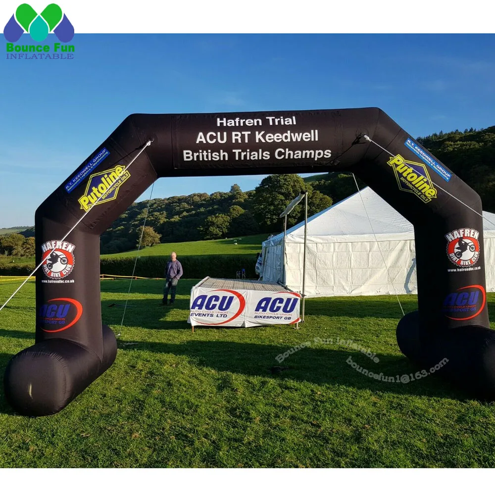 Bespoke 2 Legs Giant Inflatable Angle Arch Display 0.9xW8xH4.2M For Event Promotion with Custom Printing and Blower |