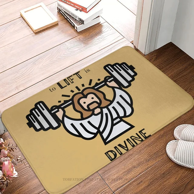 Product Review: Jesus God Cross Kitchen Non-Slip Carpet Fitness Gym Weight Lifting Flannel Mat Welcome Doormat Home Decor Rug