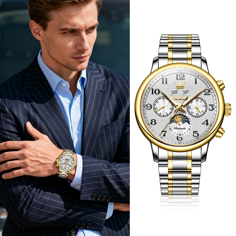 OLEVS 7126 montres originales et authentiques de marque pour homme, coffret cadeau de luxe, ceinture en acier haut de gamme, montre mécanique multifonctionnelle pour hommes 1 OLEVS 7126 montres originales et authentiques de marque pour homme, coffret cadeau de luxe, ceinture en acier haut de gamme, montre mécanique multifonctionnelle pour hommes 1