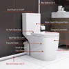 Macerating Toilet System with 600W Pump for Basement,With 3 Water Inlet, Powerful Upflush One Piece Toilet 4
