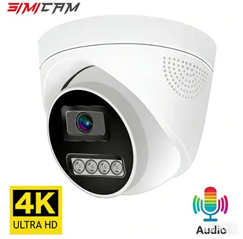 4K 8MP 4MP POE IP Dome Camera, H.265 Audio Security Camera, ONVIF, IR Night Vision, Human Detection, 48V POE CCTV Surveillance C 1