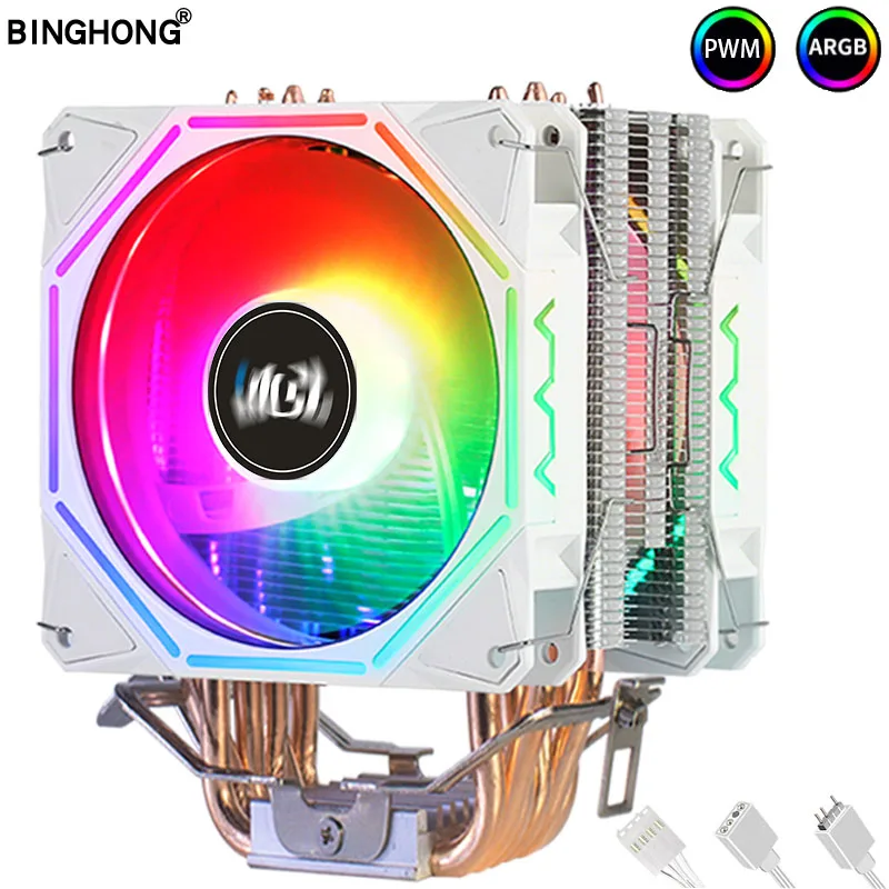 Cpu Cooler Fan Pwm 120 mm Heat-pipe com Rgb Ventiladores de Refrigeração para Intel Lga 775 115×1200 1366 e Amd Am4 Am3 Mais X79 X99 X299 2011