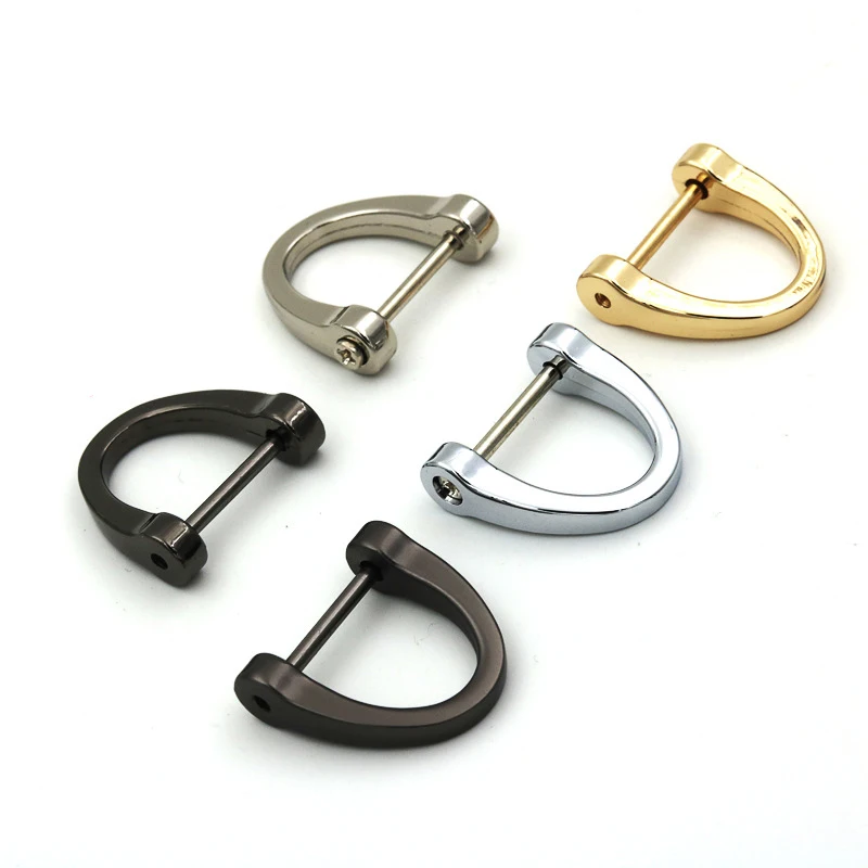 

Металлическая D-образная Скоба 50 шт./лот 16 мм, застежка, пряжка, брелок, винт, D-образное кольцо, соединительный соединитель для рукоделия, кожа