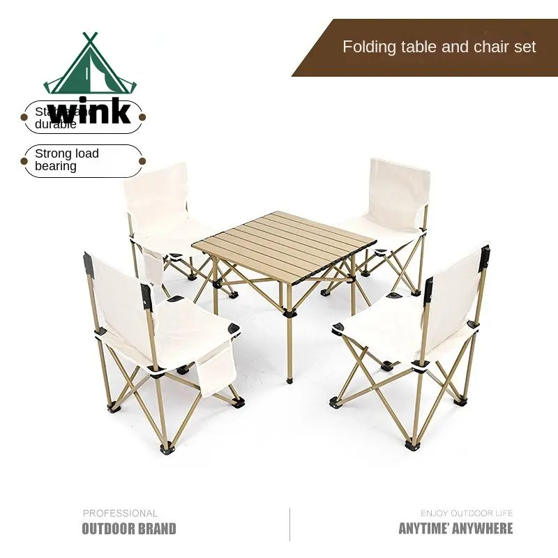 

Outdoor Folding Table and Chair Portable Table Egg Roll Table Picnic Camping Barbecue Equipment Supplies Table and Chair Set