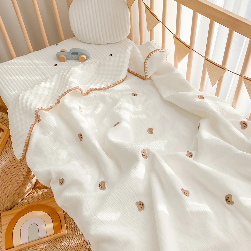 

Cotton Muslin Swaddle Blankets for Newborn Baby Receiving Blanket New Born Swaddle Wrap Infant Sleeping Quilt Bed Cover