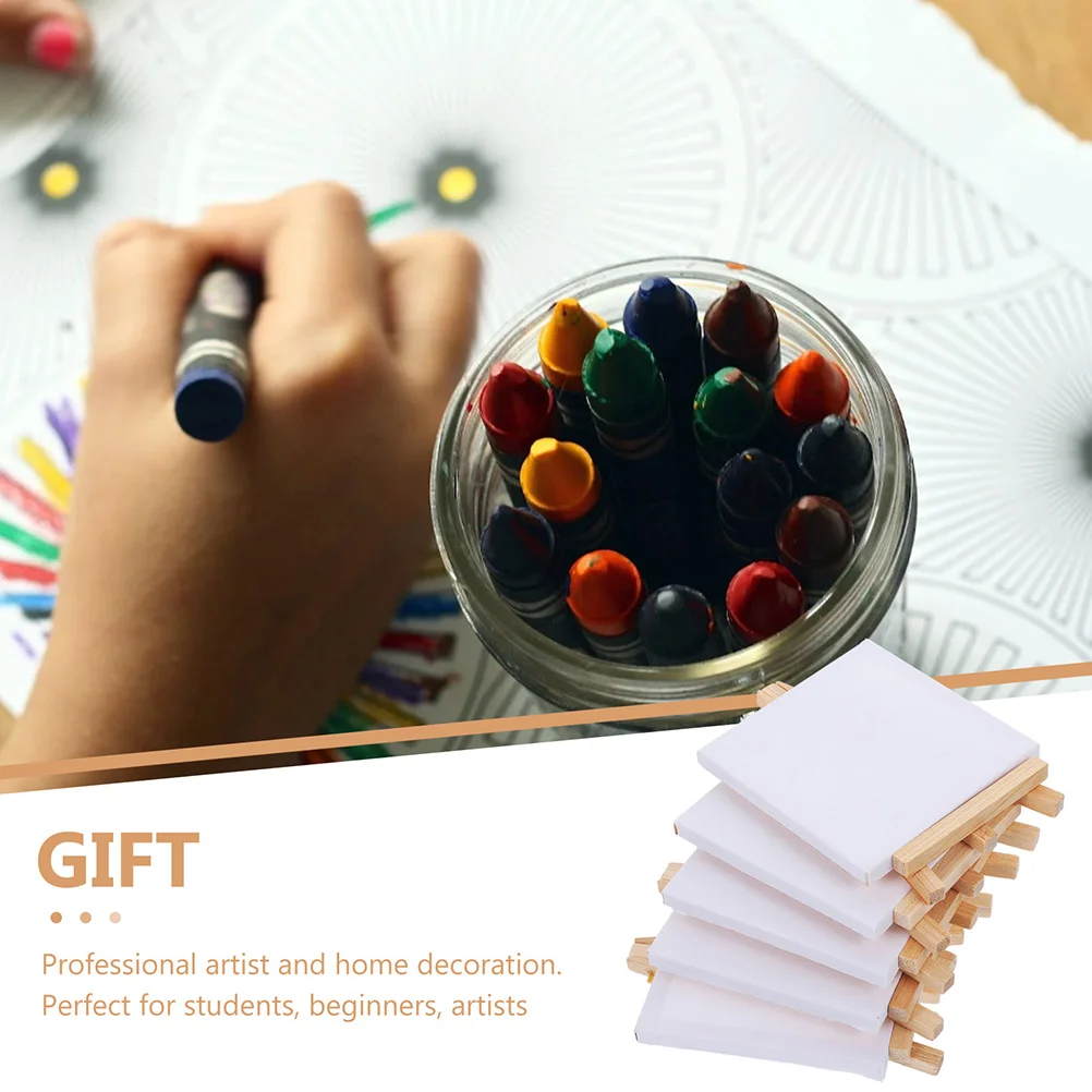 15 Sets Mini Frame Easel Stand Canvas Painting Canvases Picture Wood Travel Table Top